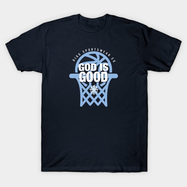 GOD IS GOOD (NAVY & LT. BLUE) T-Shirt by diggapparel